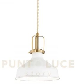 Eris sospensione in metallo bianca e oro 1 luce attacco e27 d.21cm