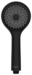 WENKO 24922100 - Soffione doccia WATERSAVING SYSTEM 9,5x9,5 cm, nero