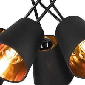 Lampadario a sospensione con supporto rigido IRMA 5xE27/60W/230V nero