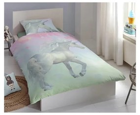 Biancheria da letto in cotone per bambini Unicorno verde, 140 x 200 cm - Good Morning