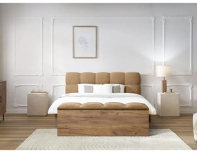 Letto matrimoniale imbottito beige rete inclusa 160x200 cm Kumo - Bobochic Paris