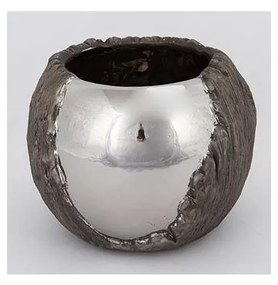 Vaso di fiori diametro 18,5 cm argento/marrone