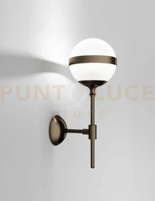 Peggy applique a parete bianco lucido ottone anticato  1 luce attac...