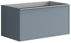 Mobile da bagno sospeso sotto lavabo L 80 x H 40 x P 45.5 cm blu laccato opaco, 1 cassetto Pixel frame