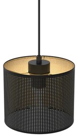 Lampadario a sospensione con filo LOFT SHADE 1xE27/60W/230V diametro 18 cm nero/oro
