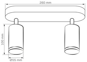 LED RGBW faretto da bagno dimmerabile TURYN 2xGU10/6,5W/230V IP44 nero