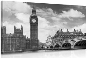 Stampa su tela – Big Ben a Londra in bianco e nero