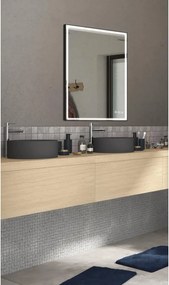 Specchio con illuminazione integrata bagno rettangolare SENSEA L 105 x H 90 x P 3.2 cm grigio / argento