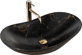 Lavabo da appoggio Rea Royal 60 Black Marble Mat