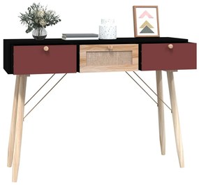 Tavolino consolle con cassetti 105x30x75 cm legno multistrato