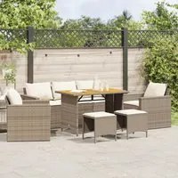 Set Divano da Giardino 6 pz con Cuscini Beige in Polyrattan 3213558