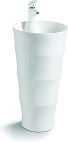 Lavabo da terra monoblocco altezza 83cm bianco | Litos-KELY3800 - KAMALU