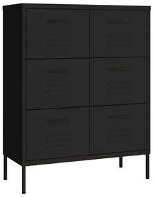 Cassettiera nera 80x35x101,5 cm in acciaio