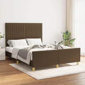 Giroletto Senza Materasso Marrone Scuro 140x200 Cm Tessuto /