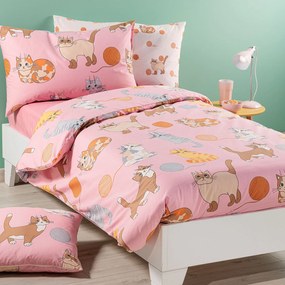 Completo Copripiumino in Cotone Gattini Singolo Caleffi Kids
