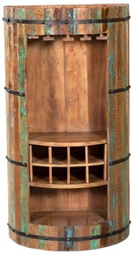 Scaffale per vino in legno riciclato colore naturale 8 bottiglie 60x115 cm Kaveri - Interia Home &amp; Living