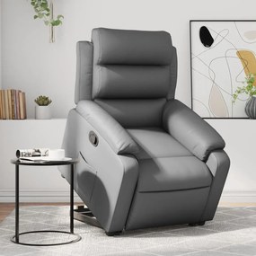 Poltrona Alzapersona Reclinabile Grigio İn Similpelle /