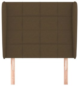 Testiera ad orecchio marrone scuro 103x23x118/128 cm in tessuto