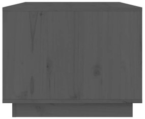 Tavolino da Salotto Grigio 80x50x40 cm Legno Massello di Pino