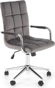 Sedia da ufficio Gonzo 4 in velluto grigio - H105 cm