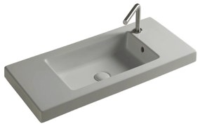 Lavabo Da Incasso/Sospeso 80x35 Cm Ceramica Tecla "Serie 35" Bianco Lucido