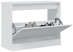Scarpiera Bianca 80x34x63 Cm İn Legno Multistrato /