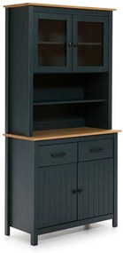 Vetrina blu scuro in legno di pino 90x180 cm Miranda - Marckeric