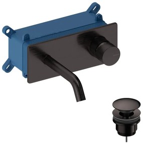 Rubinetto per lavabo a canna media Loop K grigio spazzolato lucido SANYCCES