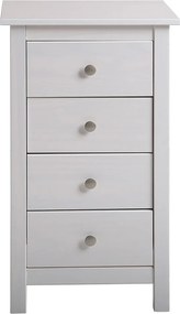 Cassettiera alta bianca in legno di pino 46x80 cm Berna - Marckeric