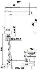 Paffoni Ringo Rin073 Miscelatore lavabo Monocomando Nero Opaco