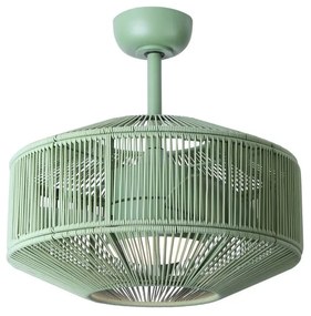 Ventilatore da soffitto Jade verde, Ø 52.5 cm, CCT, dimmerabile, SULION IP44