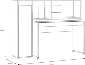Scrivania Salvaspazio Estraibile Con Anta Laterale 154 Cm Drox Rovere E Grigio Scuro
