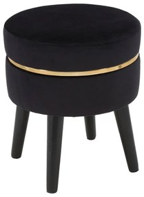 Sgabello imbottito nero Paris, ⌀ 35 cm - Mauro Ferretti