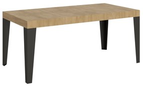 Tavolo allungabile Flame con telaio e gambe antracite, Quercia Natura / 90x200/460 cm