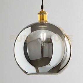 Vetro soffiato fumè specchiato sphere rosnone non incluso con foro...