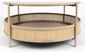 Tavolino da salotto rotondo beige/di colore naturale ø 80 cm Makoto – White Label