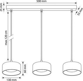 Brilagi - Lampadario a cavo AURA LUX 3xGX53/30W/230V nero/fumé