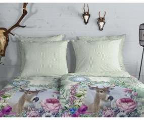 Biancheria da letto verde in flanella per letto singolo 140x200 cm Romini – HIP