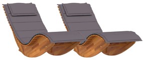 Lettino prendisole set di 2 grigio scuro