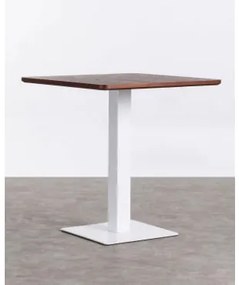 Tavolo da Bar Quadrato in Legno e Metallo (70x70 cm) Square Bianco & - The Masie