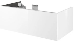 Mobile da bagno sospeso sotto lavabo L 90 x H 32 x P 48 cm bianco laccato lucido, 1 cassetto SENSEA Neo