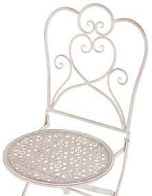 Set da balcone di un tavolo e due sedie beige/bianco sporco TRIESTE Beliani