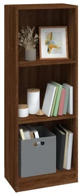Libreria 3 ripiani rovere marrone 40x24x109cm legno multistrato