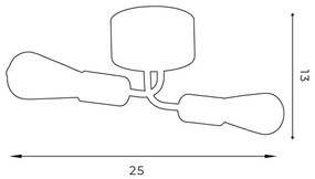 Lampadario da parete BRENDA 2xE27/60W/230V nero
