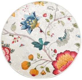 Tappetino per il bagno grigio in velluto ø 140 cm Vintage Flower – Foutastic