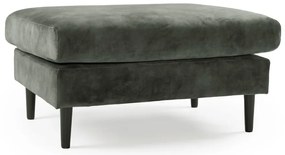 Pouf in velluto verde-grigio Adagio - Scandic