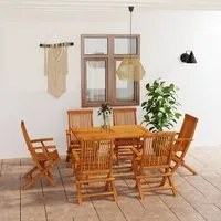 Set da Pranzo da Giardino 7 pz in Legno Massello di Teak 3059604