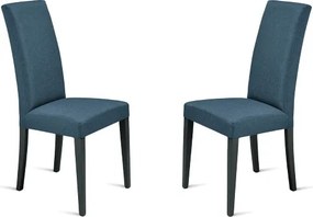 Sedia in tessuto Blu con gambe in legno DENVER 2 sedie