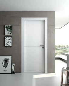 Porta interna a battente Lione in legno laccato colore bianco, L 80 x H 210 cm, apertura reversibile