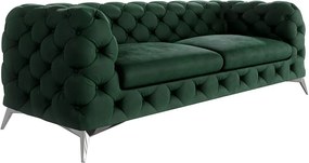 Divano verde scuro con rivestimento in velluto 225 cm Chelsea – Ropez